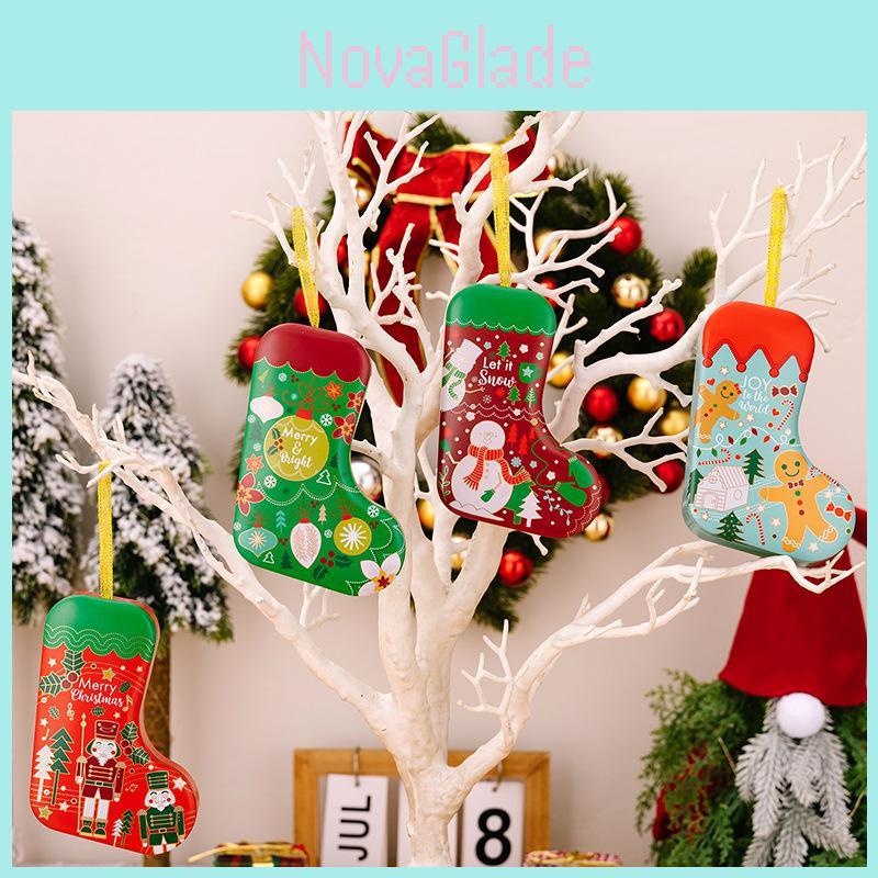 New Stylish Christmas Decorative Metal Gift Box For Festive Holiday Stockings And Candy Jars