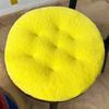 Seat Cushion Round Futon Design Furry Short Plush Surface Extra Thick Chair Floor Cushion Anti-Slip Design Solid Color Chair Cushion