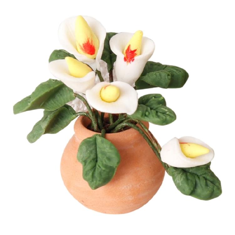 

Doll House Plant Calla Model Plant Model Accessories Teenager Girls for 1:12 Dollhouses Living Room Decorations білий