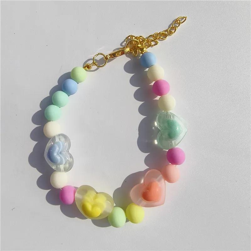 Macarons Color Cat Dog Necklace Cute Pearl Pet Birthday Collar with Pendant Adjustbale Kitten Puppy Pearl Grooming Pet Product