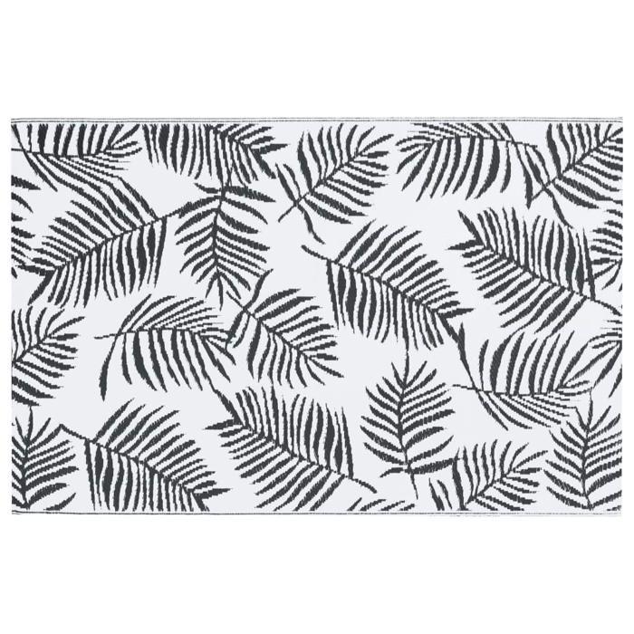 VidaXL Outdoor Rug White and Black 160x230 Cm PP