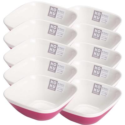 KOKUBO Small Magenta Wide X Set of Made In Dishwasher and Lightweight Stylish and Perfect for Japanese and Obanzai Product 94141 Bowls, Pink, Square,