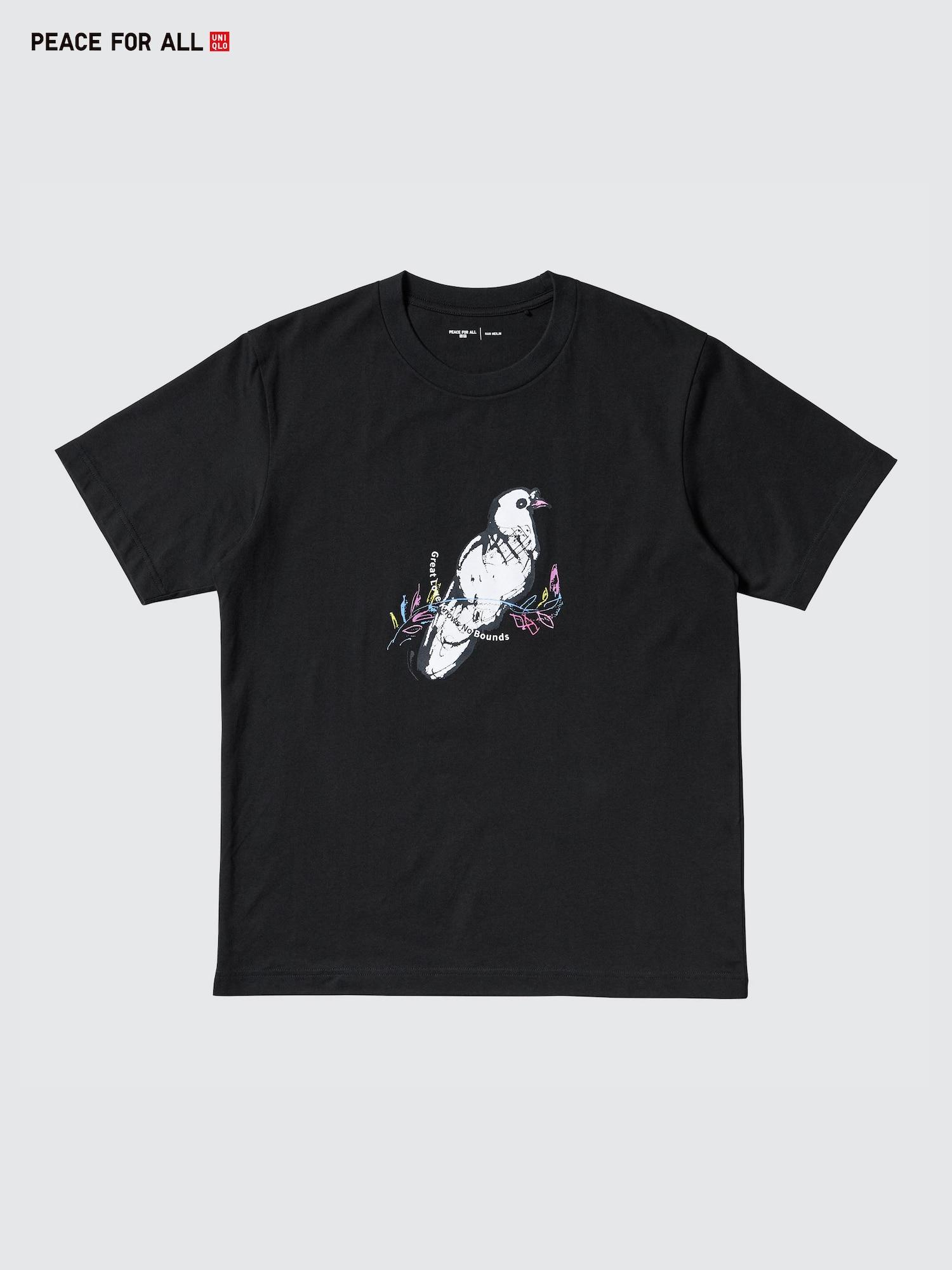 

Футболка Uniqlo Peace For All с коротким рукавом и графическим принтом, стандартный крой, Хан Мэйлин 09 BLACK/UNISEX M
