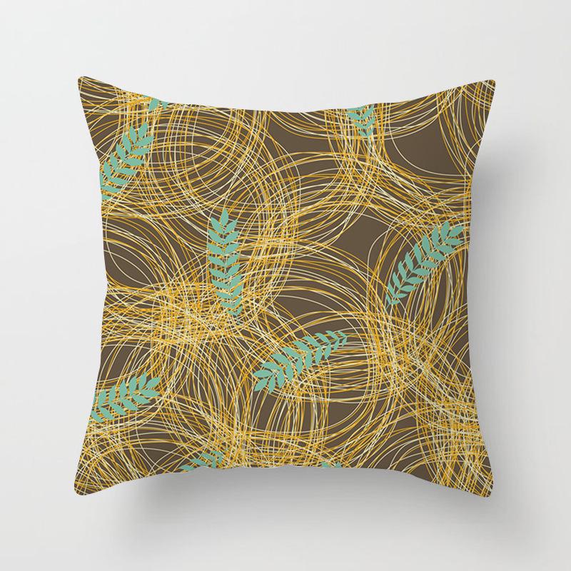 Home Products New Black Geometric Sofa Pillow Cushion Cover Digital Printing Office Cushion Cover