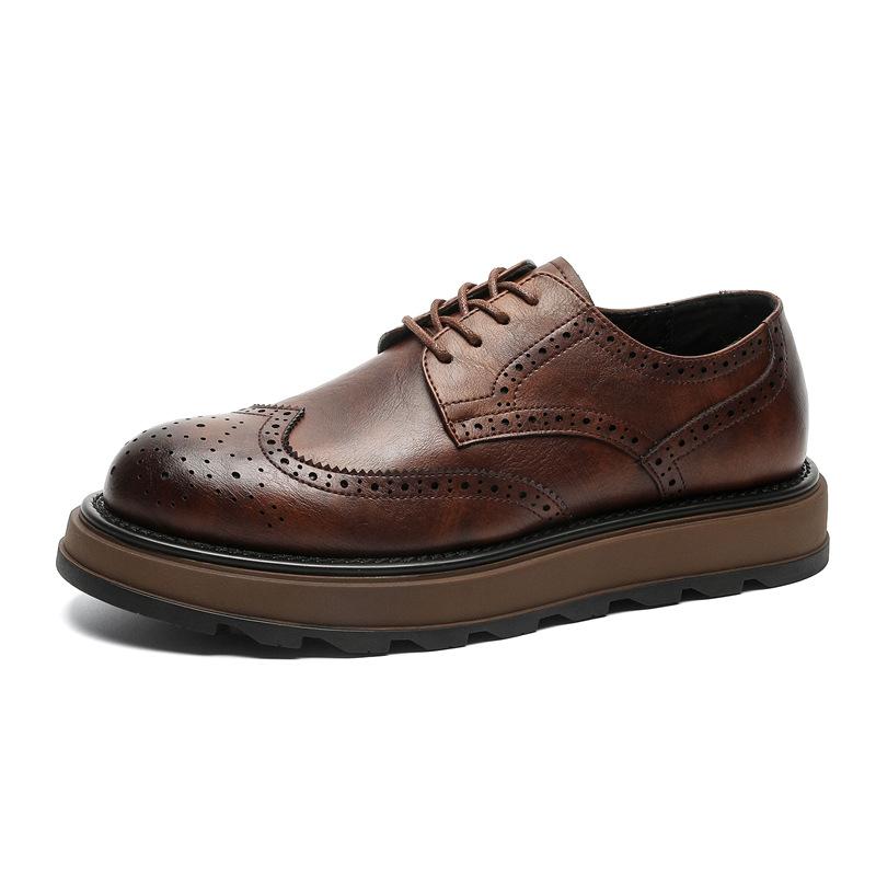 

2024 Summer Men s Casual Leather Shoes British Business Brock Dress Leather Shoes 98848-J 44 світло-коричневого кольору