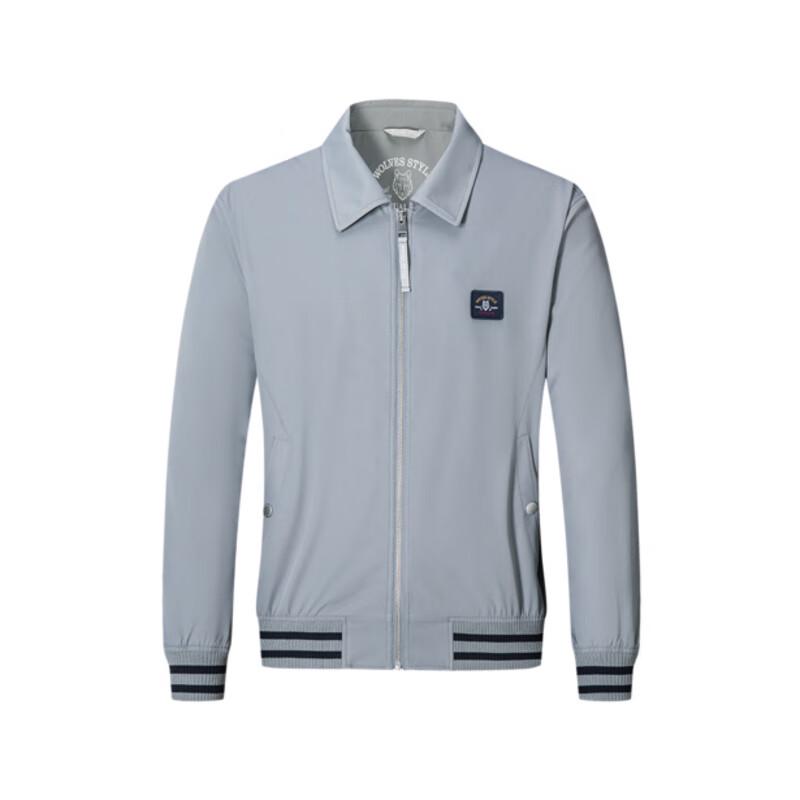 Qipilang Men's Solid Color Stand Collar Jacket