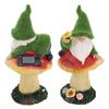 Gardon Mushroom Light Statue Resin Lifelike Unique Warm Light Garden Gnome Mushroom Sculptures for Outdoor Decoration