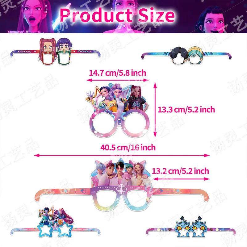 A Kpop Demon Hunters Glasses Birthday Party Decorations Racing Glasses Masks Children's Birthday Party Pography Props Party