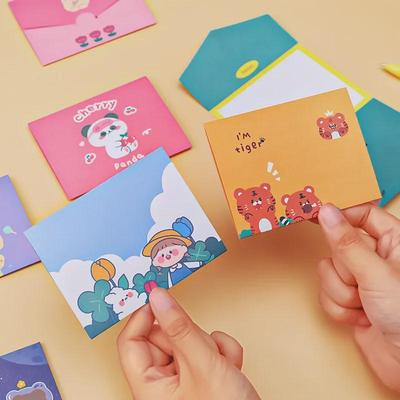 "Cartoon Envelope Folding Greeting Card for Student Children's Birthday, Message, Tanabata Confession, and Blessing"