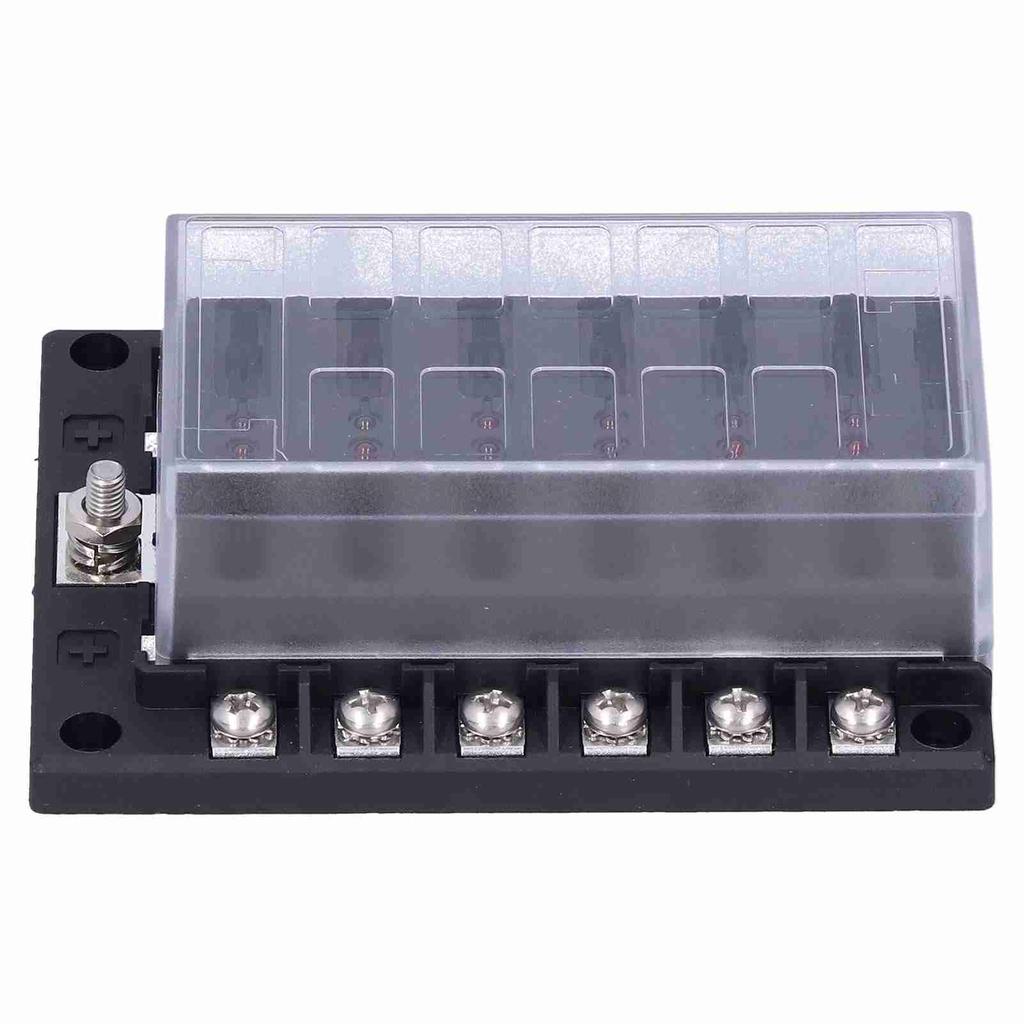 12 Sposobów Blok Skrzynki Bezpieczników Ostrzowych 32V Kołek M5 Pokrywa Plastikowa ze Wskaźnikiem LED do Samochodu, Łodzi