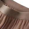 Korean Version of The High-waist Lace Stitching Mesh Skirt Women's Pleated Skirt A-line Mid-length Skirts