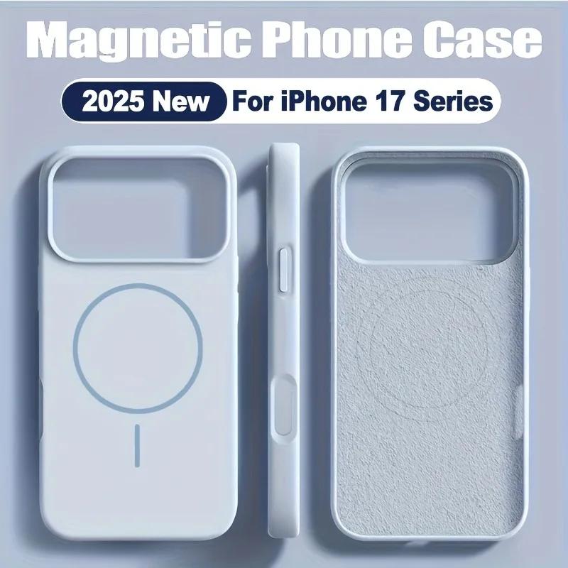Silicone Liquido Per Custodia Magsafe Per iPhone 17 Pro Max 17Pro Air Originale Magnetica Ricarica Wireless Protettiva Morbida