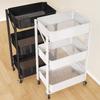 Compact Folding Carbon Steel Storage Cart for Kitchen or Bedroom