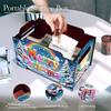 5D DIY Diamond Art Colored Pattern Wood Case Partial Drill Rhinestones Decorative Storage Box Wooden Crystal Storage Handbag Kit