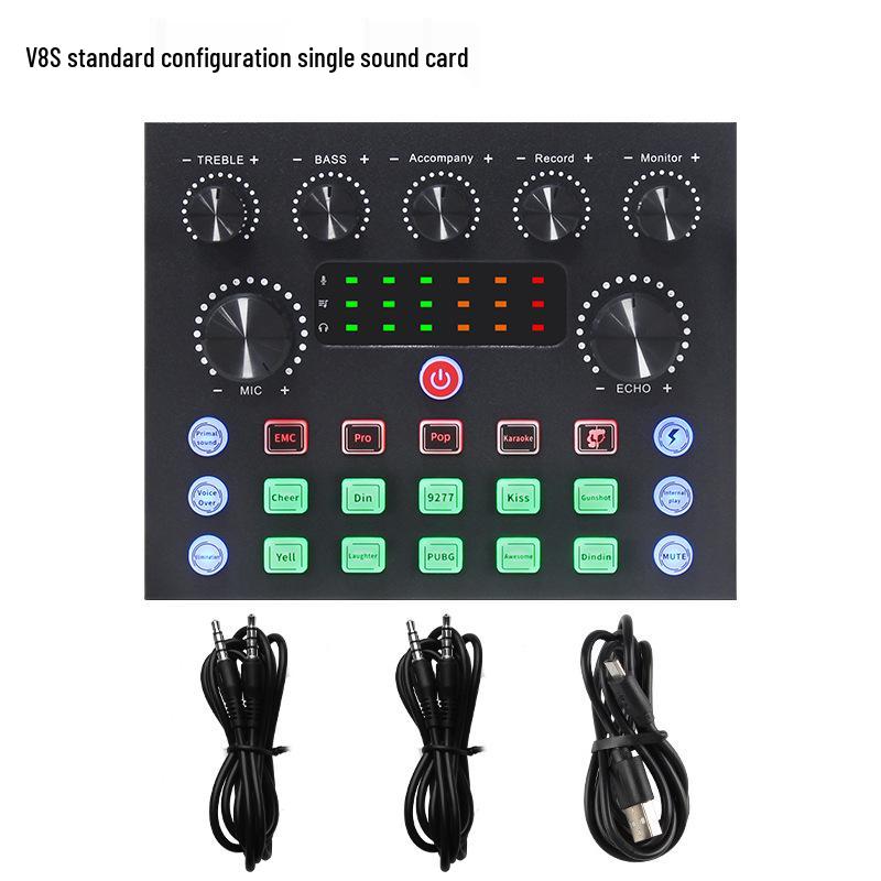 

English Version K600 Live Sound Card Set for Podcasts, Compatible with BM800 Condenser Microphone