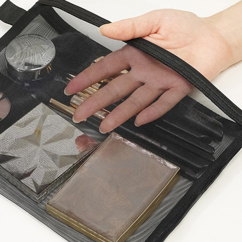 Women Mesh Cosmetic Bag Travel Storage Makeup Bag Organizer Female Make Up Pouch Portable Small Large Toiletry Beauty Case