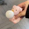 Pig Squeeze Toy Bubble Blowing Stress Relief Cartoon Sensory Soft Stretchy Animal Shape Home Office Desk
