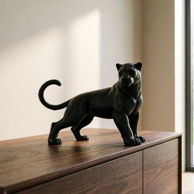 Ornamenti Pantera Nera Stampati in 3D Mini Decorazione Nera Opaca da Scrivania Figura Animale della Giungla per Bambini, Regalo Giocattolo per Ragazzi e Ragazze
