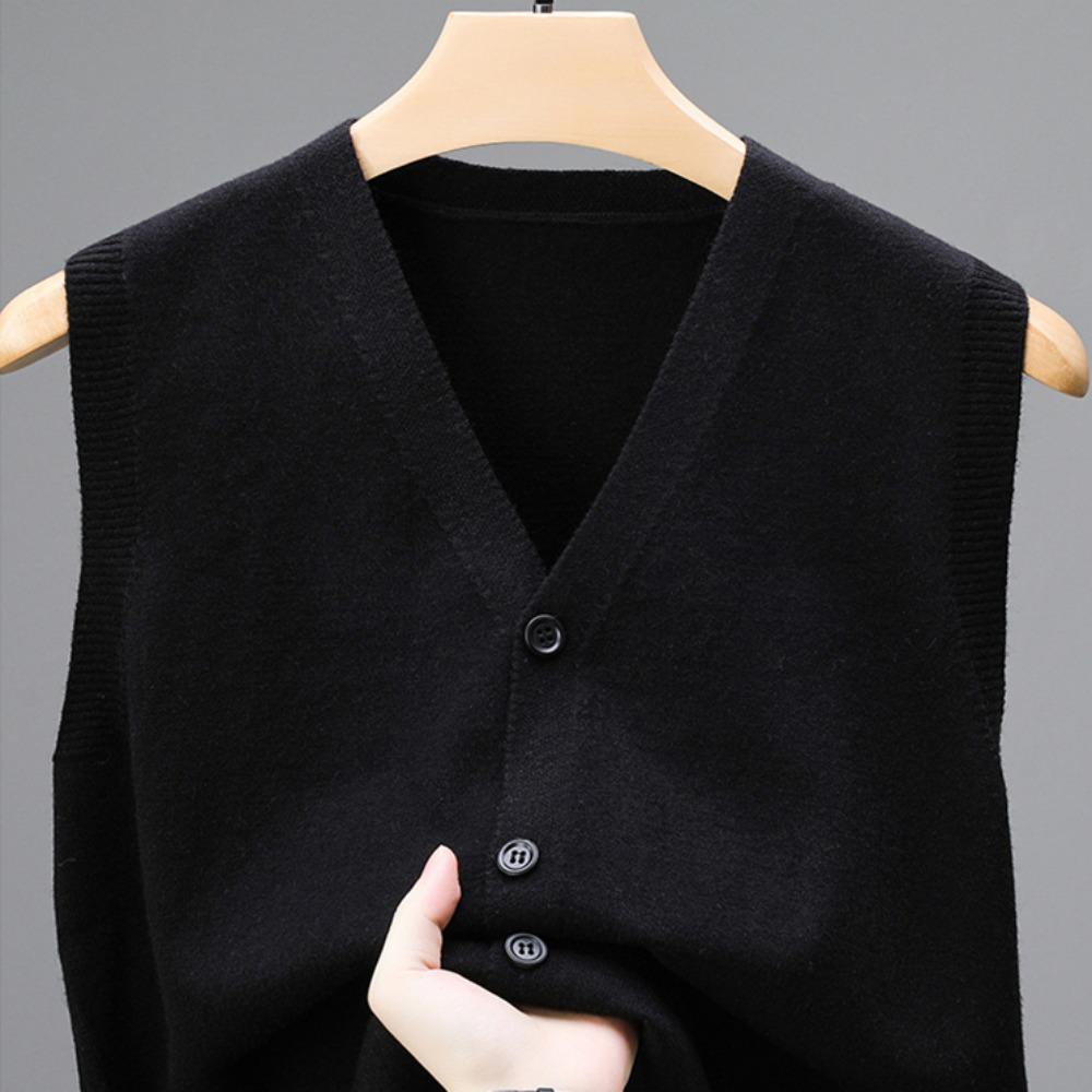 Veste fără mâneci pentru bărbați, cu un singur nasture, tricotate, vestă masculină, pulover, pulovere, rupas masculinas