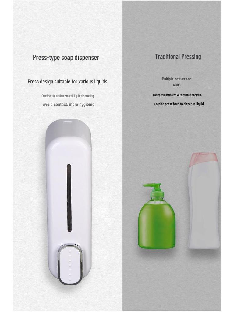 Wandmontierter Doppelkopf-Spender für Shampoo, Duschgel und Handdesinfektionsmittel