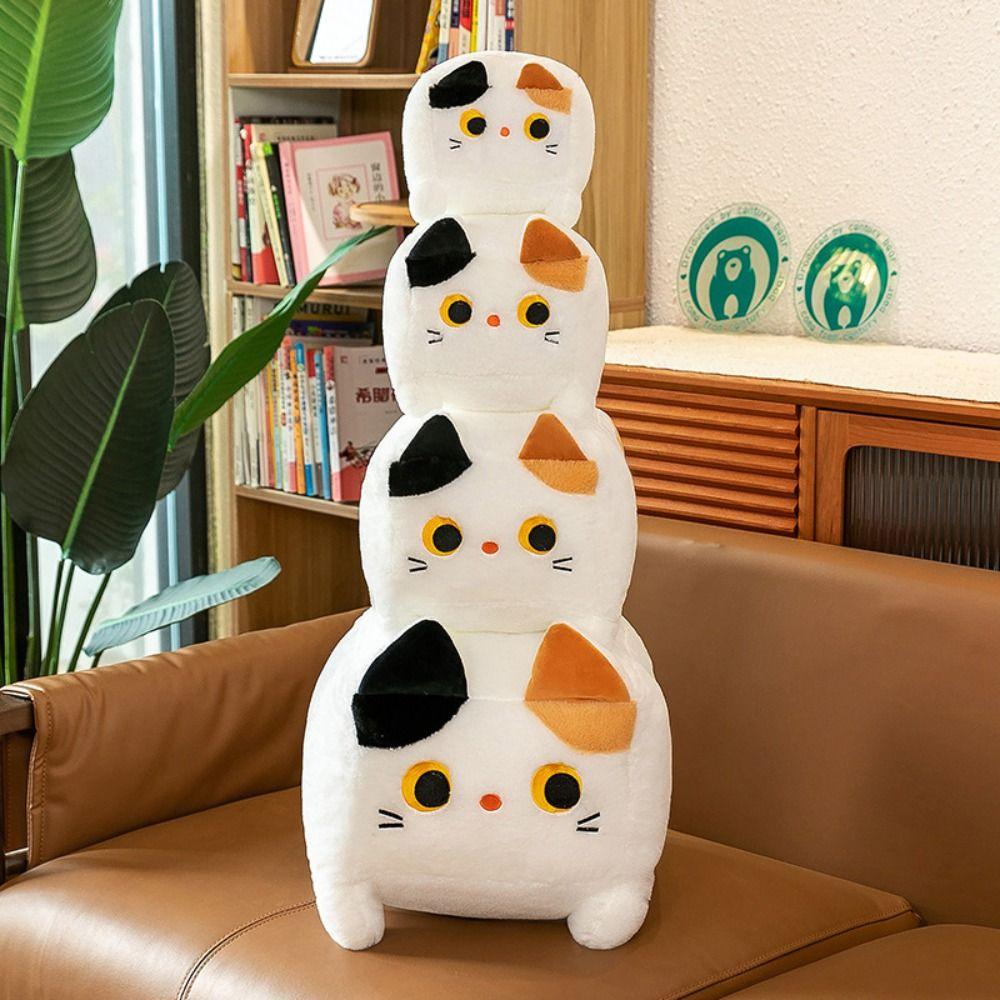 Soft Cushion Black Cat Pillow Block Cat Kitten Plush Doll Square Cat Plush Toy  Birthday Gift