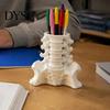PLA Desk Storage Simulated Spine Pen Holder, Creative Skeleton Desktop Organizer, Durable Scientific Ornament 3D Printed Anatomy for Home Office Model
