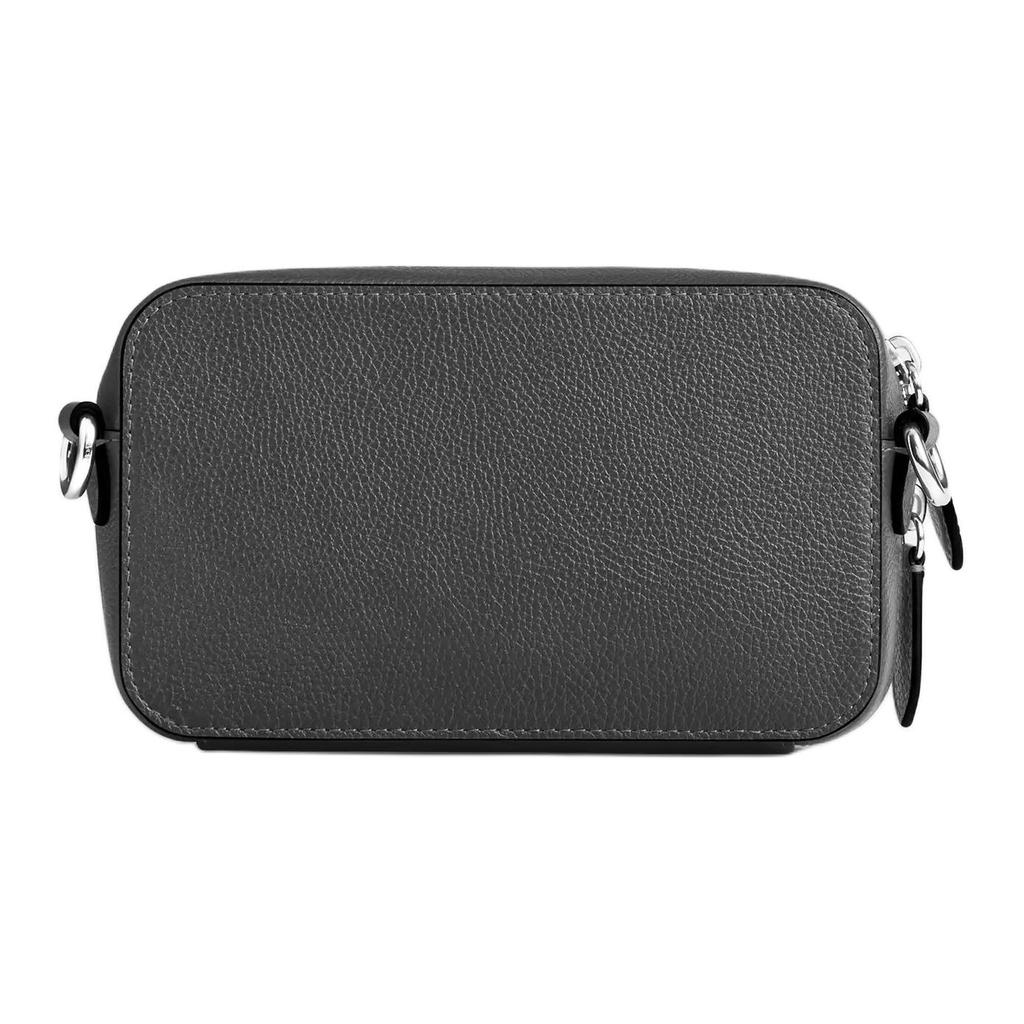 Coach Borsa a tracolla piccola da uomo Charter 19 con logo, chiusura a zip, pelle lavorata a grana lucida, colore Carbone CW540-CHR