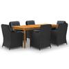 Día Y Noche - Día Y Noche 7-Piece Garden Dining Set Black