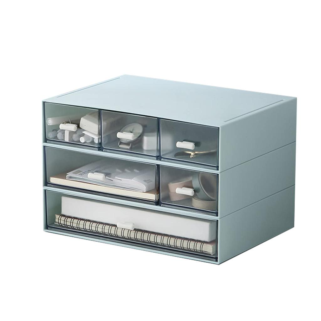 Ruisya Stolní úložný box, Přizpůsobitelné zásuvky, Poštovní přihrádka, Stylový úložný box, Velikost A5, Kosmetika, Papírnictví, Stolní úložný prostor, Pouzdro na dokumenty,