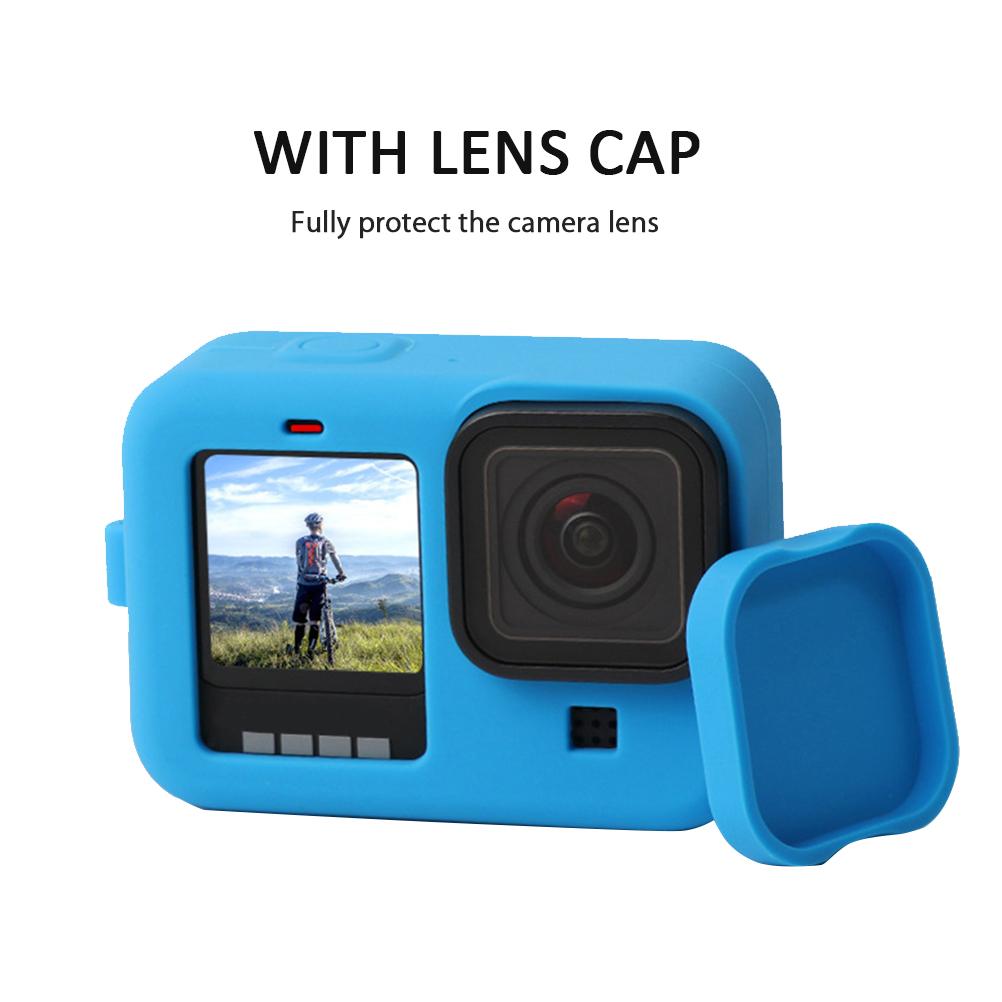 Silicone Sleeve Case Compatible for Hero 9 Protective Cover with Lens  and Strap