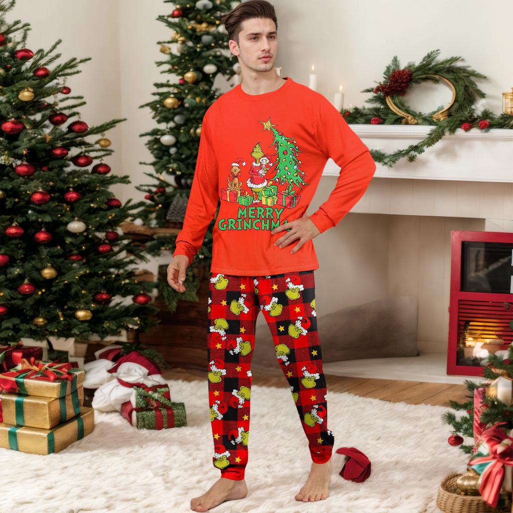 Print Cute Family Set Pajamas , Home Clothes , Family Set Long Sleeve Top Pants Set