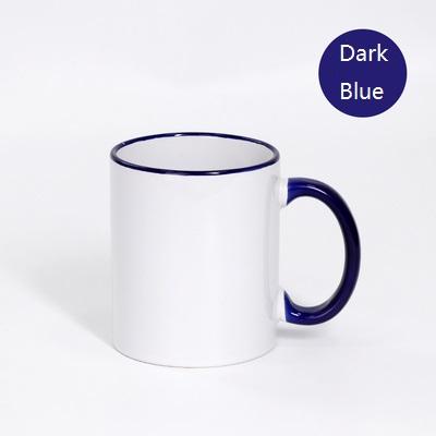 Blank Ceramic Mug with Color Handle, for Sublimation