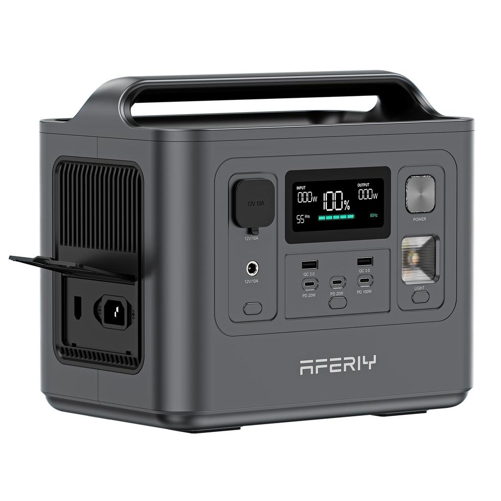Portable Power Station AFERIY P010,800W Output 512Wh LiFePO4 Battery, 8 Outputs, Power Station for Outdoor Camping/RV/Home Backup