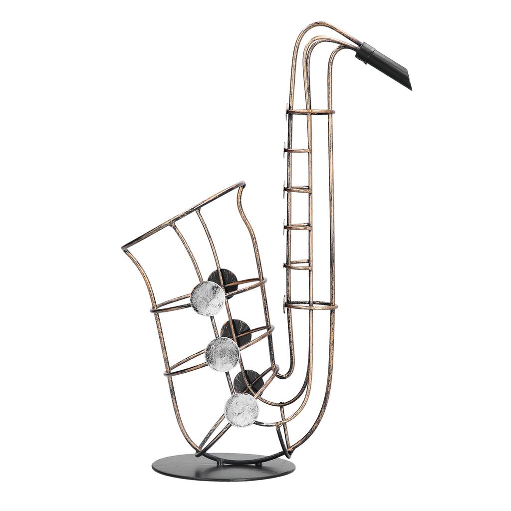 Stojan na láhev vína Kovové figurky Saxofon Praktická řemesla Doplňky pro domácí dekoraci