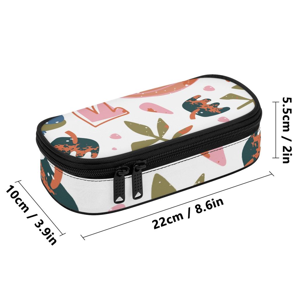 Pencil Bag Zipper Closure Organized Storage 300D Polyester with Main Pocket Mesh Layer and Removable Pen Divider for Classroom Use