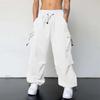 Streetwear letnie spodnie Cargo męskie z wieloma kieszeniami Harajuku modne na co dzień męskie spodnie do biegania szerokie nogawki luźne spodnie w stylu Hip Pop