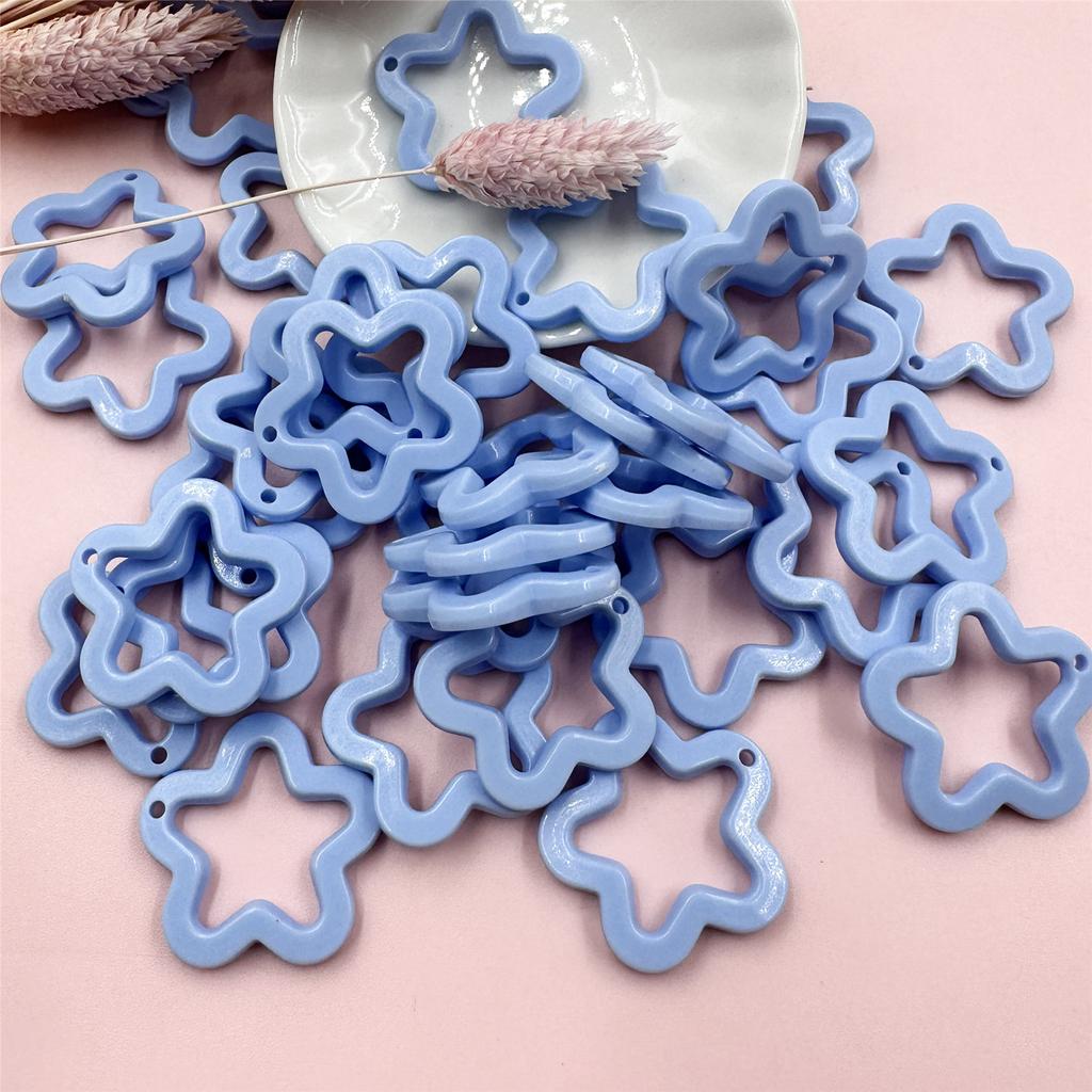 Pendants DIY Jewelry Material Fashion Acrylic Pentagram Star Pendant 40Pcs for Necklace Earrings Making 30mm Candy Color