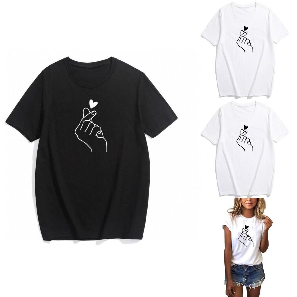 Stylish Heart Print T-shirt For Women Featuring Soft Comfortable Fabric And Casual Design