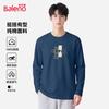 Baleno Men's 2026 Spring/Autumn Loose Fit Heavyweight Combed Cotton Long Sleeve T-Shirt