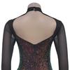 C7055 European & American Sequin Deep V Long Sleeve Mini Dress - Women's Fashion