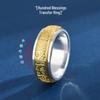 999er Sterling Silber Drehbarer Hundert Segnungen Ring mit Fu-Zeichen - Unisex Kreativer Drehbarer Indexfingerring für Paare.