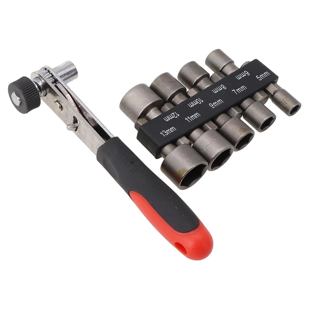 Small Socket Wrench Spanner Set 10pcs 5-13mm 6.35mm/1/4 Inch