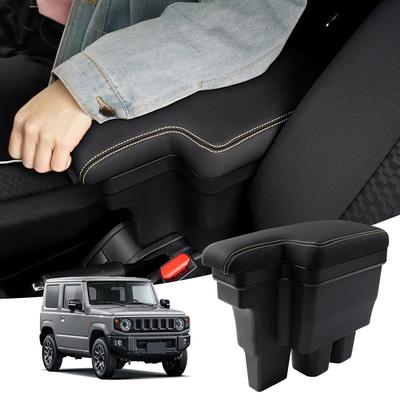 Auto Spec Compatibel met Suzuki Nieuwe Jimny 2018 Auto Armleuning Console Kleine Items Echt Opbergvak Eenvoudige Valpreventie JIMNY Zwart Geel JB64W/JB74W
