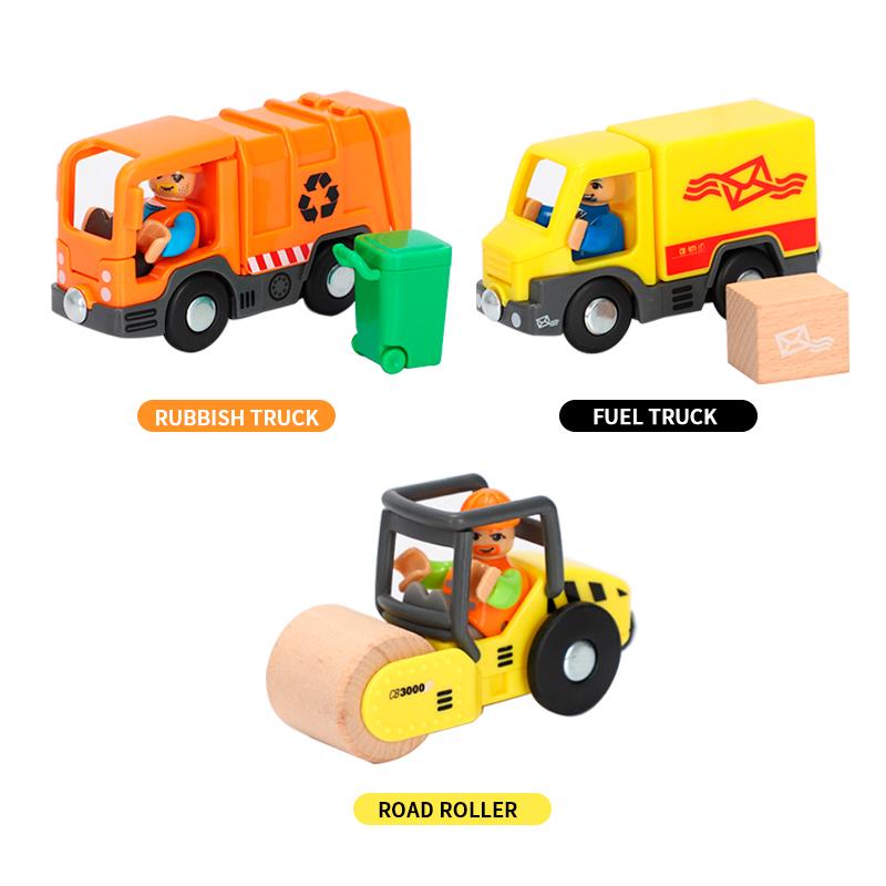 Variety of Optional Rail Car Utility Vehicles Aircraft Compatible with All s Wooden Tracks Trains Children Car Toy Lovely Gifts
