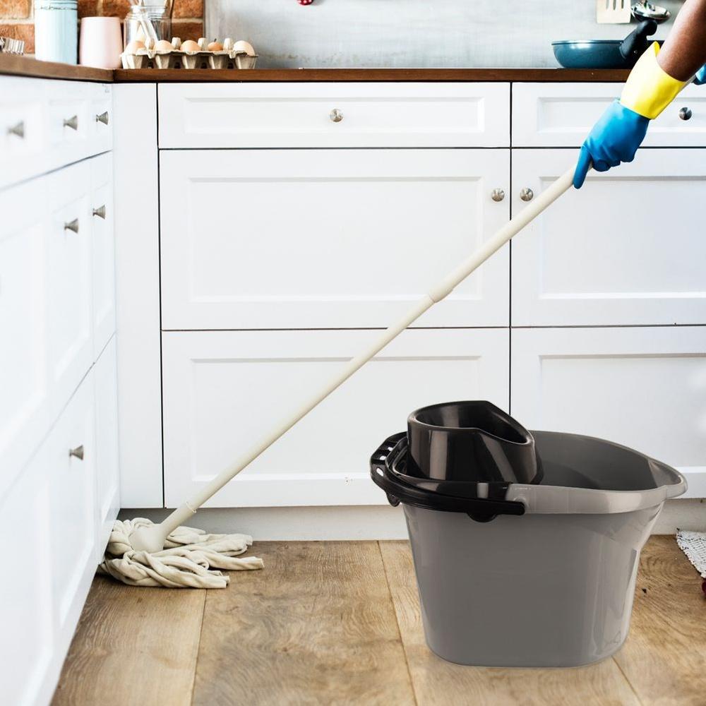 Wiadro Do Mopa Uniwersalne Plastikowe Z Wyciskaczem Mop Sznurkowy Paskowy