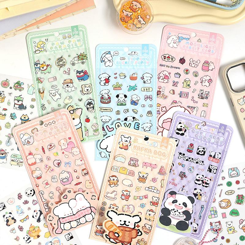 1 Set Cute Korean Cartoon Cute Hand Account Graffiti Stickers for Bicycle Hand Account Pencil Case Decals