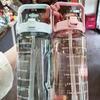 With Time Marker Fitness Straw Cups 2L Drink Bottle Plastic Sports Water Bottles  for Outdoor