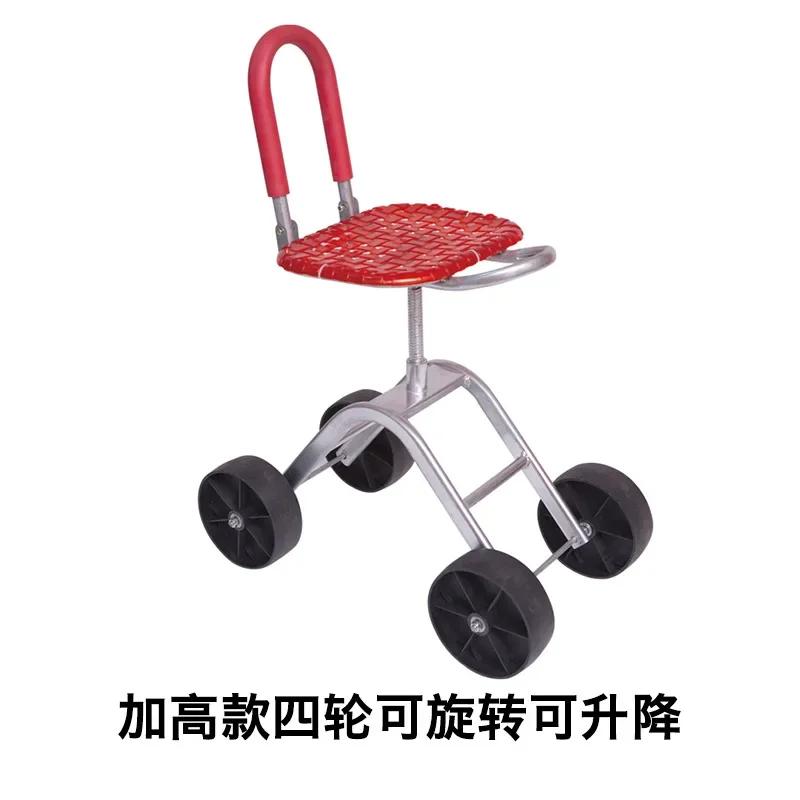 Greenhouse Mobile Lazy Cart Rotating Lifting Small Stool Agricultural Machinery Agricultural Tools Fruit Greenhouse Trolley
