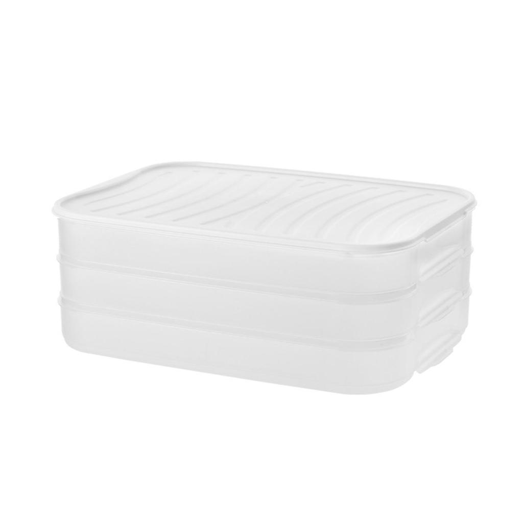 1/3 Layers Dumplings Box Stackable Plastic Storage Tray with Lid Sealed