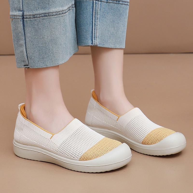 Summer Women's Flat Shoes Lightweight and Comfortable Casual Shoes Breathable Mesh Shoes Fashionable and Versatile